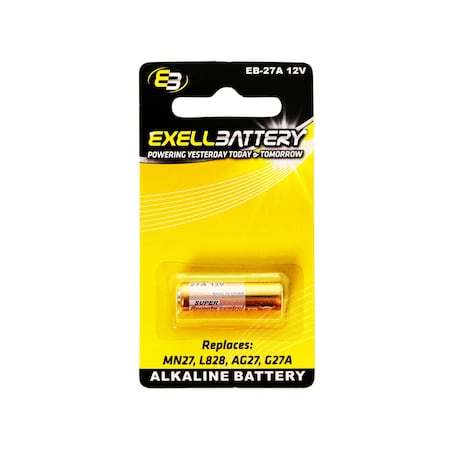 Exell Battery Exell 27A, A27 1pk Blister Card Remote Battery EB-27A-BP1